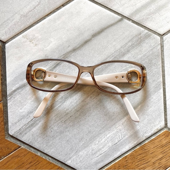 Gucci Authentic Eyeglasses Frame Prescription GG 3204 Q70 140 MM Gold Rose Clear - Picture 2 of 16